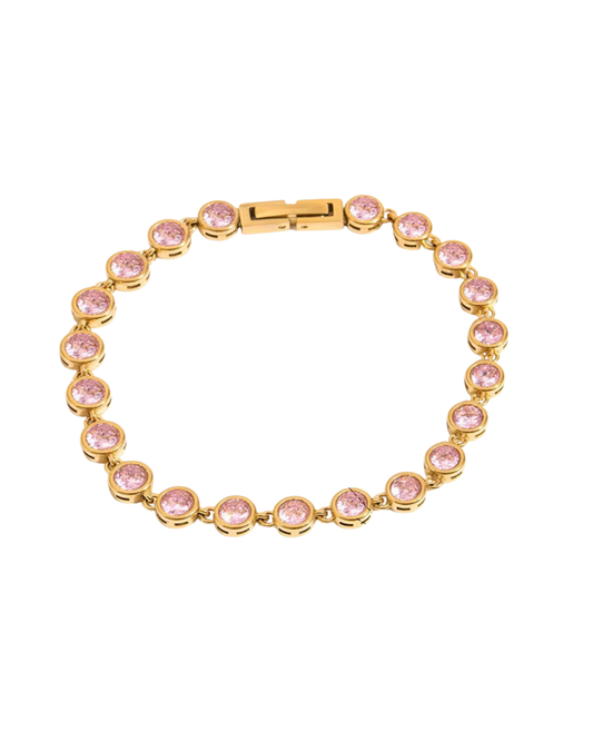 Pink CZ Bezel Bracelet