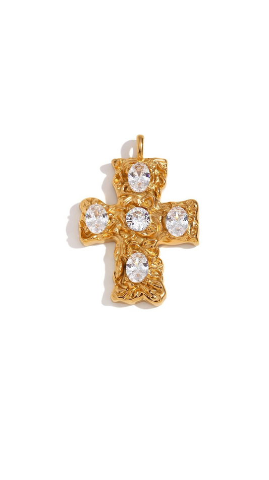 XL Vintage Cross Charm